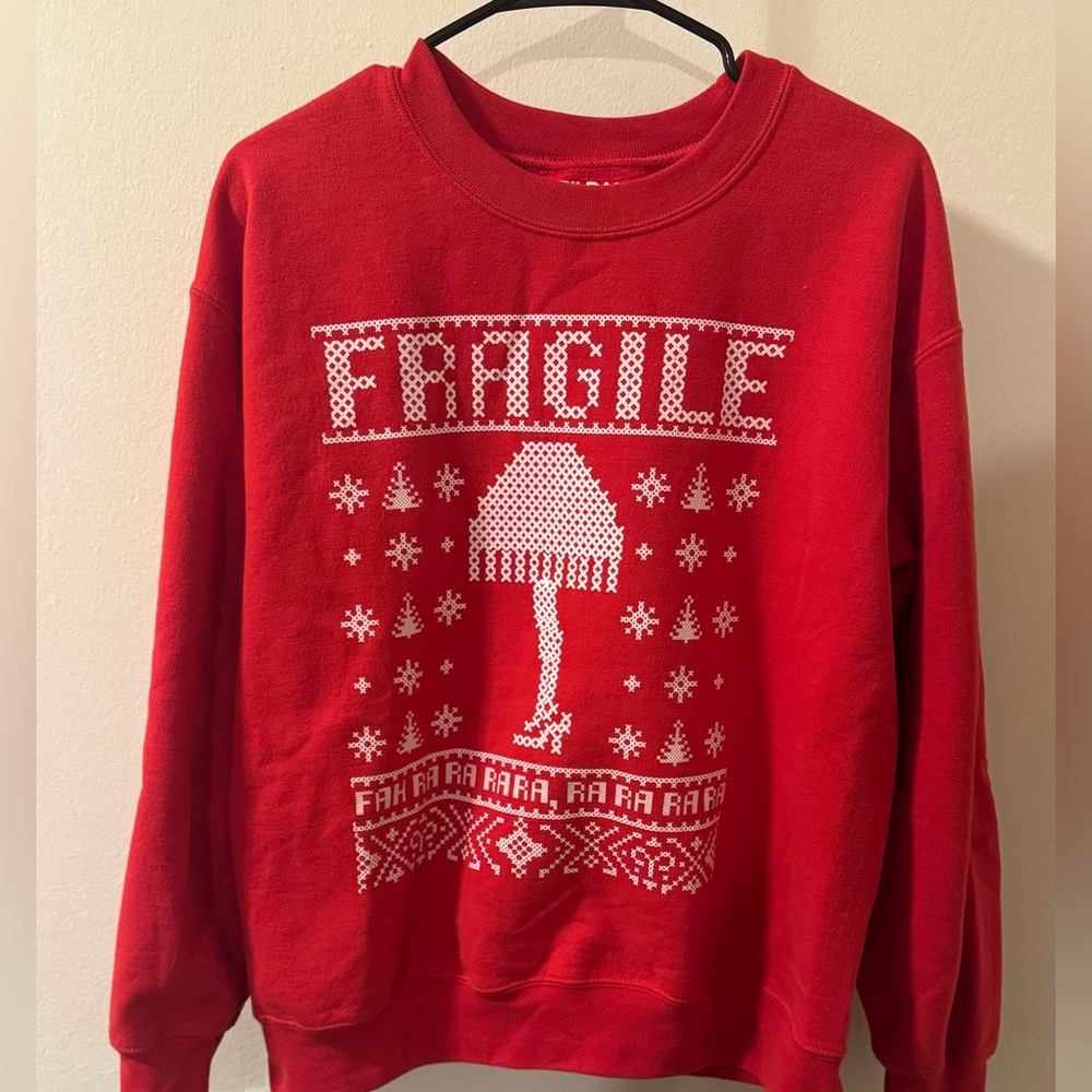 Red Gildan Christmas Story Fragile Ugly Sweater Size Medium